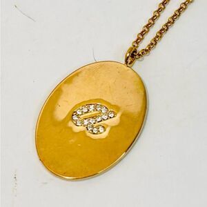 Kate Spade Oval Pave Script “A” One In A Million Pendant Gold Tone Necklace